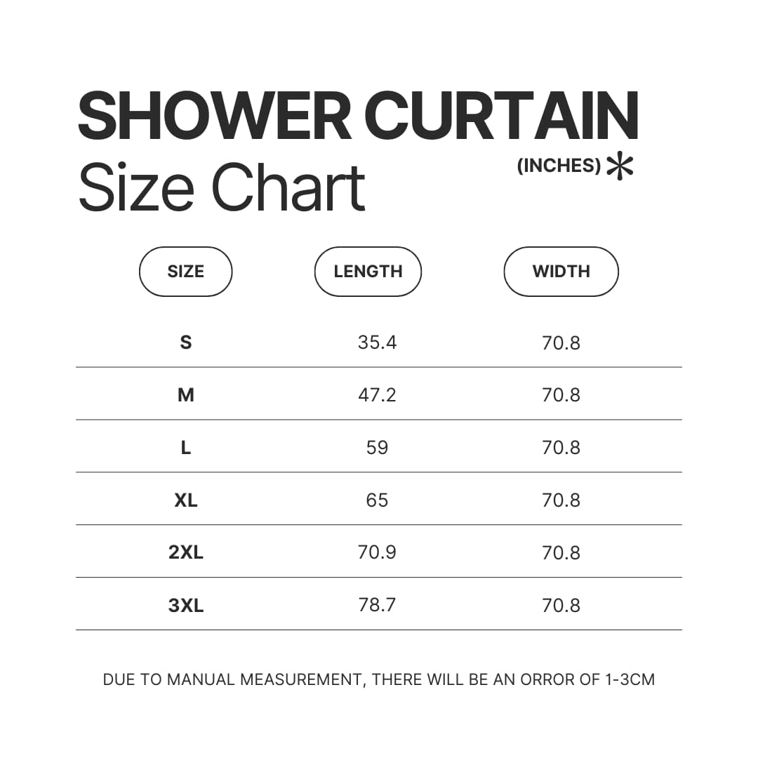 Shower Curtain Size Chart - RWBY Merch